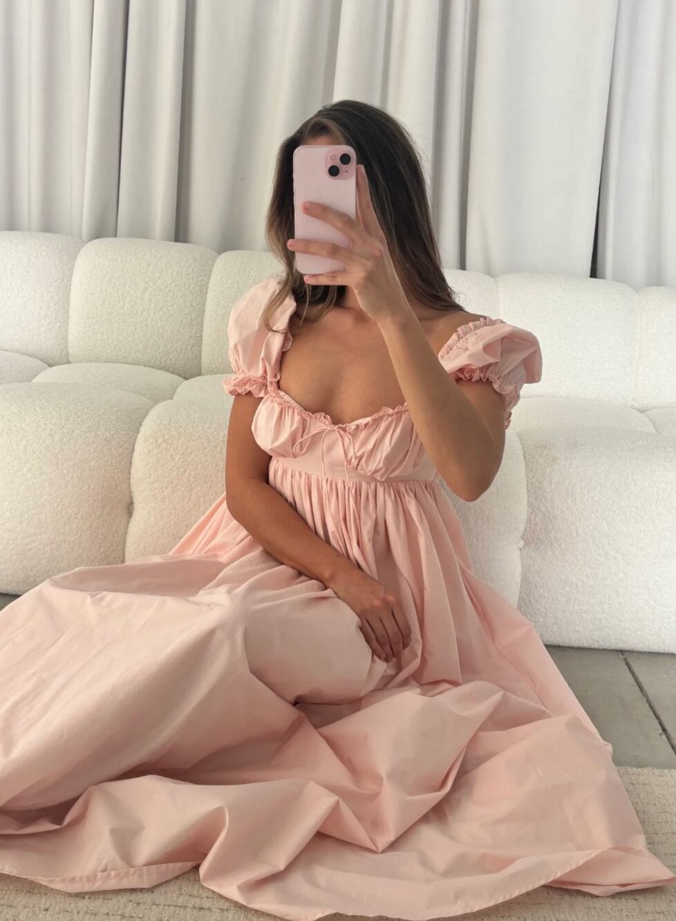 NWT Worth Collective Olivia 100% Cotton Maxi Dress in Pale Pink size S